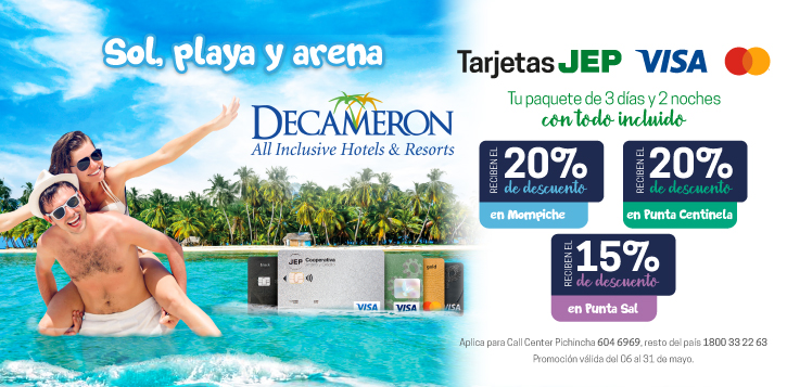 Sol, playa y arena con TarjetasJEP
